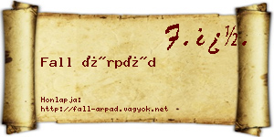 Fall Árpád névjegykártya