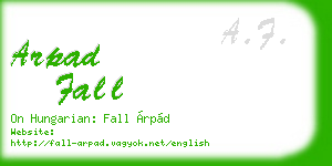 arpad fall business card