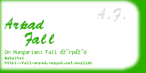 arpad fall business card